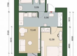 Продается однокомнатная квартира, 38.2 м2, городской посёлок Новоселье, ЖК Уютный, Адмиралтейская улица, 6