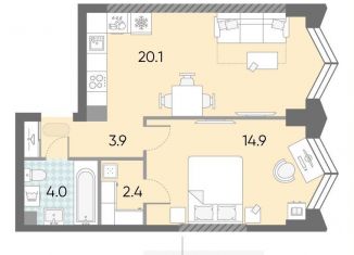 Однокомнатная квартира на продажу, 45.3 м2, Москва, ЖК Зиларт, 21/22, метро ЗИЛ