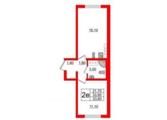 Продается 1-комнатная квартира, 33.6 м2, Санкт-Петербург, Пейзажная улица
