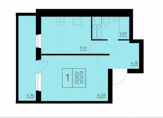 Продам 1-ком. квартиру, 33.7 м2, Пермь