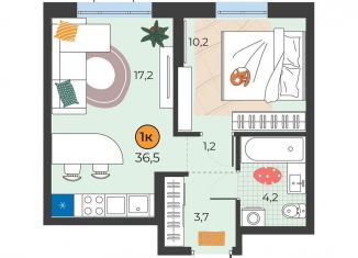 Продам 1-ком. квартиру, 36.5 м2, Тюмень, улица Надежды Шалагиной, 4