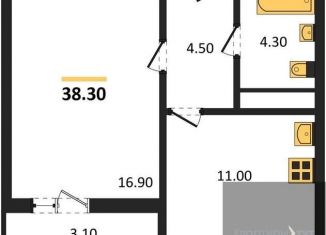 Продам 1-ком. квартиру, 38.3 м2, Воронеж, Ленинградская улица, 17