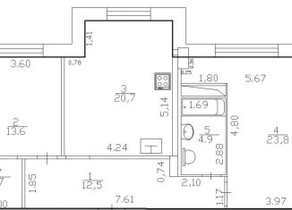 2-комнатная квартира на продажу, 79.2 м2, Республика Башкортостан, улица Гоголя, 79