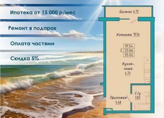 Квартира на продажу студия, 35 м2, Судак, улица Айвазовского, 4/1