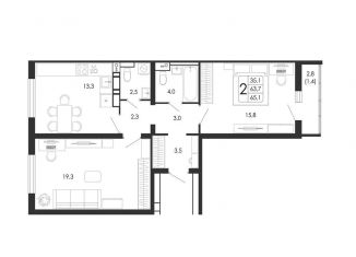 Продается 2-комнатная квартира, 65.1 м2, Воронеж, улица Загоровского, 5/1