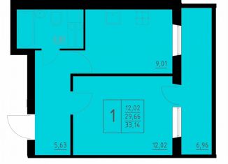 Однокомнатная квартира на продажу, 33.1 м2, Пермь