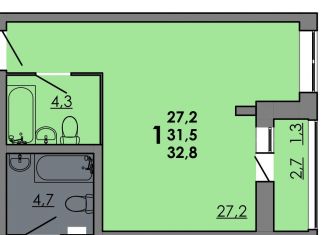 Продаю квартиру студию, 32.9 м2, Ростов-на-Дону, проспект Маршала Жукова, 18/3