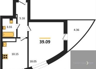 Продам однокомнатную квартиру, 39.1 м2, село Новая Усмань, Полевая улица, 47А