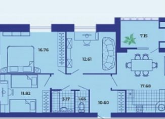 3-комнатная квартира на продажу, 81.4 м2, Брянск