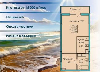 Продам квартиру студию, 35 м2, Судак, улица Айвазовского, 4/1