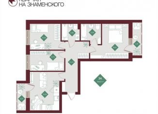 3-комнатная квартира на продажу, 93.8 м2, Тобольск, микрорайон 3Б, 6Бк2