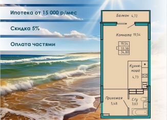 Продаю квартиру студию, 34.8 м2, Судак, улица Айвазовского, 4/1