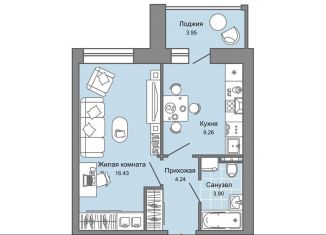 Продается однокомнатная квартира, 36 м2, Киров, улица 4-й Пятилетки, 86