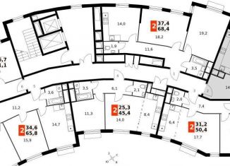 Продаю двухкомнатную квартиру, 62.8 м2, посёлок Развилка, Римский проезд, 5