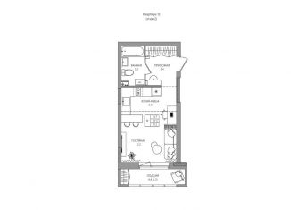 Продаю квартиру студию, 29.5 м2, Чебоксары, Водопроводная улица, 5