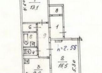 2-комнатная квартира на продажу, 51.4 м2, Сосновоборск, улица Ленинского Комсомола, 30