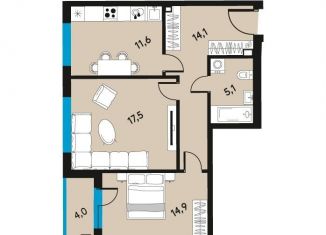 Продам 2-комнатную квартиру, 65.2 м2, Пермь, улица Луначарского, 97