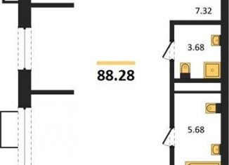 Продаю трехкомнатную квартиру, 88.3 м2, Воронеж, набережная Чуева, 7
