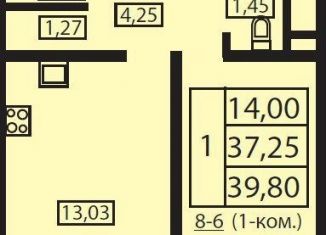 Продажа 1-комнатной квартиры, 41 м2, Краснодар, улица Автолюбителей, 1Дк3, ЖК Парусная Регата