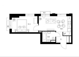 Продажа 1-комнатной квартиры, 31.8 м2, Москва, станция Бульвар Рокоссовского, ЖК Лосиноостровский Парк, 2.3