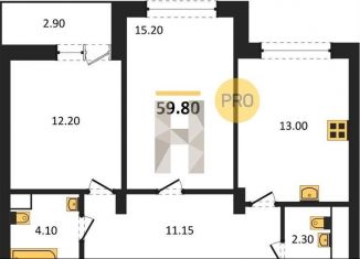 Продам 2-ком. квартиру, 59.8 м2, Воронеж