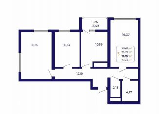 Продам 3-комнатную квартиру, 74.7 м2, Республика Башкортостан, проспект Дружбы Народов, 5