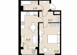 Продается однокомнатная квартира, 47.2 м2, Тамбов