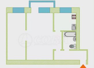 Продаю двухкомнатную квартиру, 44 м2, Тюмень, Текстильная улица, 13