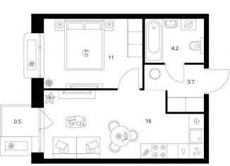 Продается 1-комнатная квартира, 35.4 м2, Казань, улица Халитова, 3