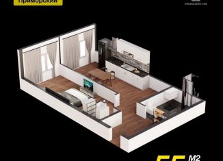 Продажа однокомнатной квартиры, 55.1 м2, Махачкала, проспект Насрутдинова, 162