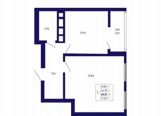 Продам 1-ком. квартиру, 46.3 м2, Республика Башкортостан