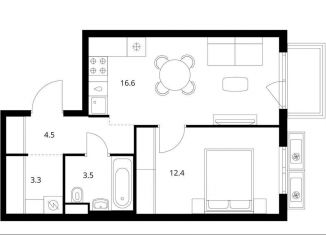 Продажа 1-комнатной квартиры, 40.9 м2, Нижегородская область, жилой комплекс Савин Парк, к7
