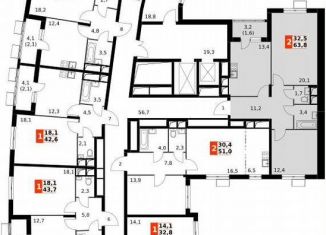 Продается двухкомнатная квартира, 63.7 м2, посёлок Развилка, Римский проезд, 5
