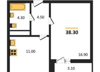Продажа 1-ком. квартиры, 38.3 м2, Воронеж, Ленинградская улица, 17