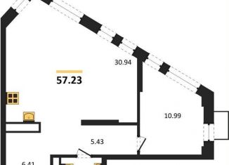 Продам 1-ком. квартиру, 57.2 м2, Воронеж, набережная Чуева, 7