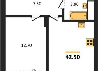 Продаю однокомнатную квартиру, 42.5 м2, Воронеж