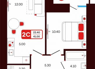 Продажа 2-ком. квартиры, 41 м2, Туймазы, переулок Луначарского, 3
