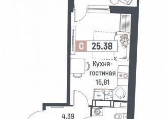 Квартира на продажу студия, 25.4 м2, Мурино, ЖК Авиатор