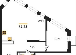 Продажа 1-ком. квартиры, 57.2 м2, Воронеж, набережная Чуева, 7