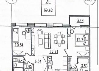 Продается 2-ком. квартира, 70 м2, Санкт-Петербург, Дальневосточный проспект, 12к2, Дальневосточный проспект