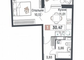 Продаю однокомнатную квартиру, 30.5 м2, Мурино, ЖК Авиатор