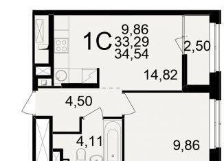 Продаю двухкомнатную квартиру, 34.5 м2, Рязань