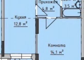 1-ком. квартира на продажу, 37.4 м2, Удмуртия, улица Холмогорова, 89