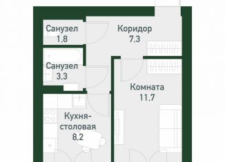 Продажа однокомнатной квартиры, 33.8 м2, Екатеринбург, Ленинский район