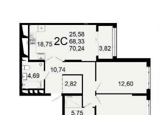 2-ком. квартира на продажу, 70.2 м2, Рязань, Льговская улица, 8