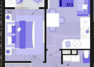 Продается 1-комнатная квартира, 37.3 м2, Краснодар, улица Виктора Казанцева, 1.1лит2