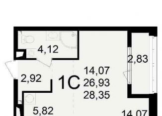 1-ком. квартира на продажу, 28.4 м2, Рязань