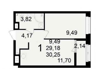 Продаю 1-ком. квартиру, 30.3 м2, Рязань