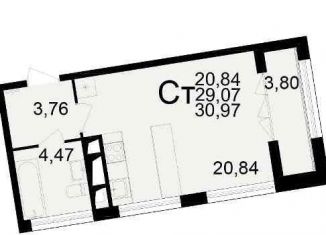 Продам 1-ком. квартиру, 31 м2, Рязань