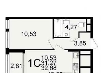 Продажа 1-комнатной квартиры, 32.7 м2, Рязань